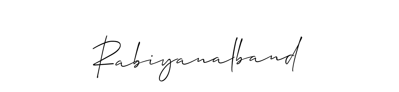 Make a beautiful signature design for name Rabiyanalband. With this signature (Allison_Script) style, you can create a handwritten signature for free. Rabiyanalband signature style 2 images and pictures png