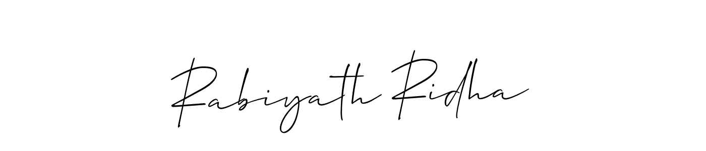 Best and Professional Signature Style for Rabiyath Ridha. Allison_Script Best Signature Style Collection. Rabiyath Ridha signature style 2 images and pictures png