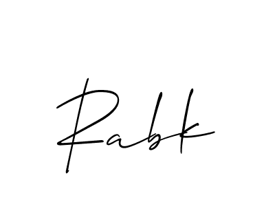 How to Draw Rabk signature style? Allison_Script is a latest design signature styles for name Rabk. Rabk signature style 2 images and pictures png