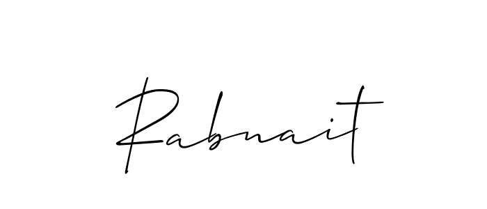 Make a beautiful signature design for name Rabnait. With this signature (Allison_Script) style, you can create a handwritten signature for free. Rabnait signature style 2 images and pictures png