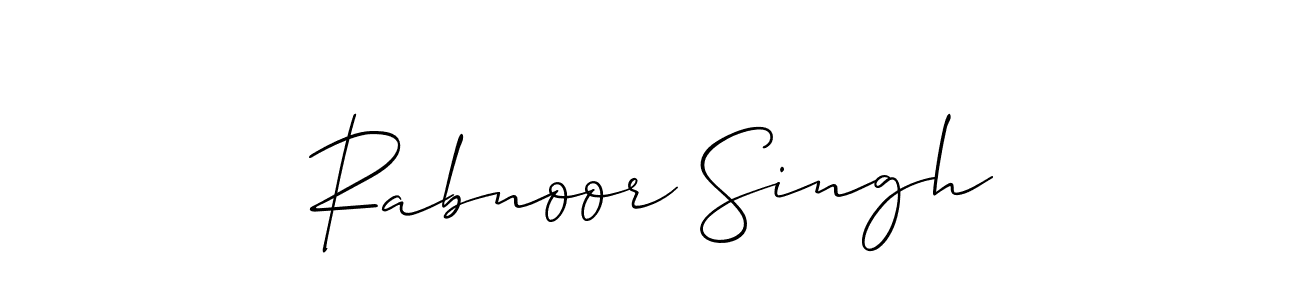 Also You can easily find your signature by using the search form. We will create Rabnoor Singh name handwritten signature images for you free of cost using Allison_Script sign style. Rabnoor Singh signature style 2 images and pictures png