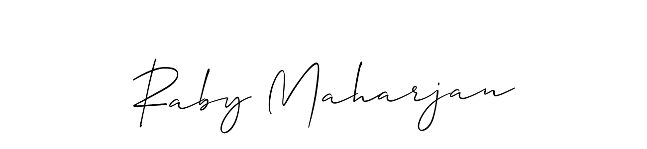 How to make Raby Maharjan signature? Allison_Script is a professional autograph style. Create handwritten signature for Raby Maharjan name. Raby Maharjan signature style 2 images and pictures png
