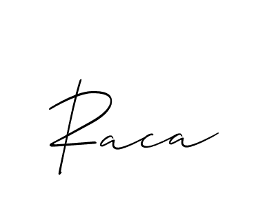 How to make Raca name signature. Use Allison_Script style for creating short signs online. This is the latest handwritten sign. Raca signature style 2 images and pictures png