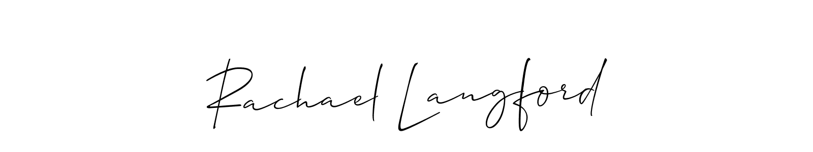 How to make Rachael Langford name signature. Use Allison_Script style for creating short signs online. This is the latest handwritten sign. Rachael Langford signature style 2 images and pictures png