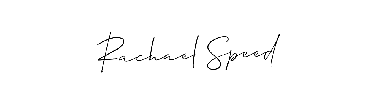 How to make Rachael Speed name signature. Use Allison_Script style for creating short signs online. This is the latest handwritten sign. Rachael Speed signature style 2 images and pictures png