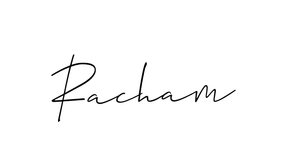 Create a beautiful signature design for name Racham. With this signature (Allison_Script) fonts, you can make a handwritten signature for free. Racham signature style 2 images and pictures png