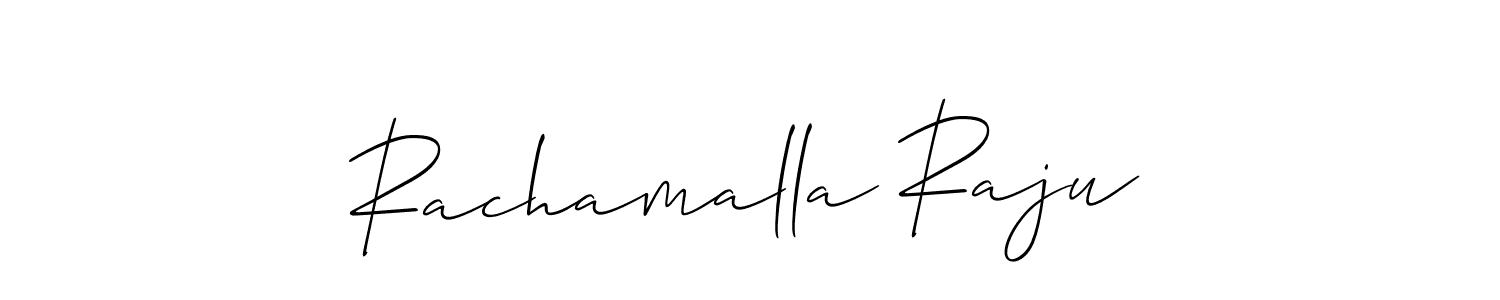 Make a beautiful signature design for name Rachamalla Raju. With this signature (Allison_Script) style, you can create a handwritten signature for free. Rachamalla Raju signature style 2 images and pictures png