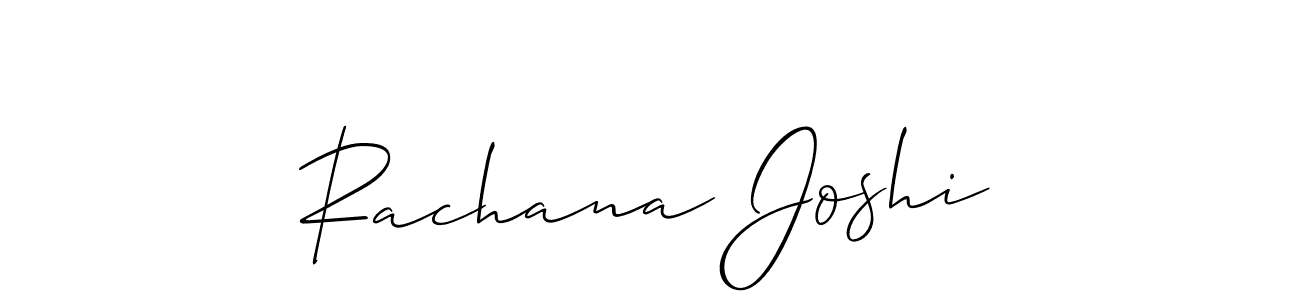 Make a short Rachana Joshi signature style. Manage your documents anywhere anytime using Allison_Script. Create and add eSignatures, submit forms, share and send files easily. Rachana Joshi signature style 2 images and pictures png