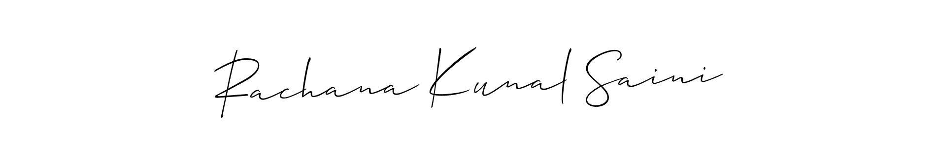 Similarly Allison_Script is the best handwritten signature design. Signature creator online .You can use it as an online autograph creator for name Rachana Kunal Saini. Rachana Kunal Saini signature style 2 images and pictures png