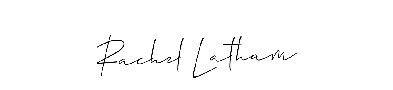 How to make Rachel Latham name signature. Use Allison_Script style for creating short signs online. This is the latest handwritten sign. Rachel Latham signature style 2 images and pictures png