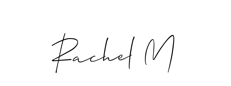 How to make Rachel M name signature. Use Allison_Script style for creating short signs online. This is the latest handwritten sign. Rachel M signature style 2 images and pictures png