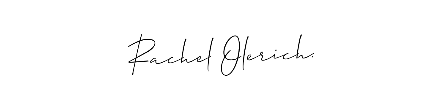 Allison_Script is a professional signature style that is perfect for those who want to add a touch of class to their signature. It is also a great choice for those who want to make their signature more unique. Get Rachel Olerich. name to fancy signature for free. Rachel Olerich. signature style 2 images and pictures png