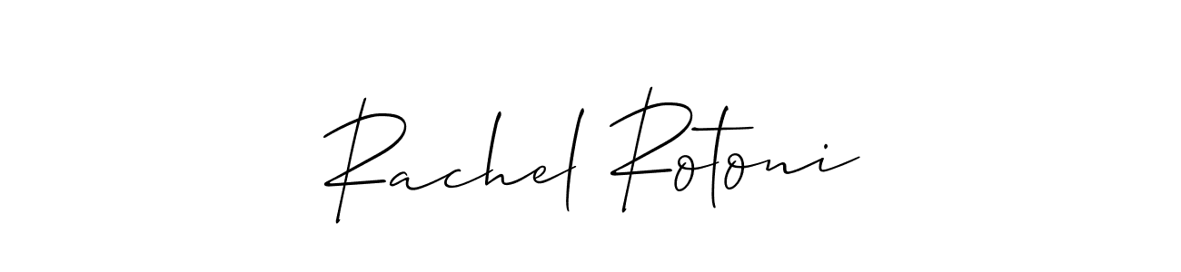 How to make Rachel Rotoni signature? Allison_Script is a professional autograph style. Create handwritten signature for Rachel Rotoni name. Rachel Rotoni signature style 2 images and pictures png