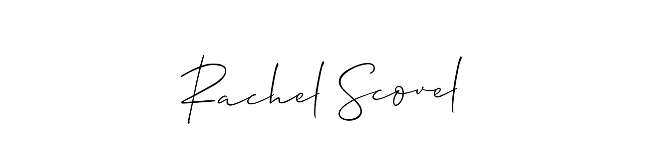 Create a beautiful signature design for name Rachel Scovel. With this signature (Allison_Script) fonts, you can make a handwritten signature for free. Rachel Scovel signature style 2 images and pictures png