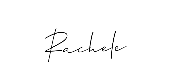 Use a signature maker to create a handwritten signature online. With this signature software, you can design (Allison_Script) your own signature for name Rachele. Rachele signature style 2 images and pictures png