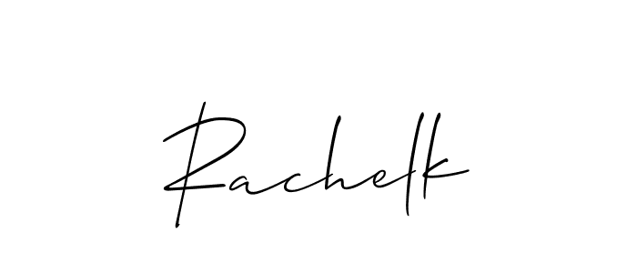 Best and Professional Signature Style for Rachelk. Allison_Script Best Signature Style Collection. Rachelk signature style 2 images and pictures png
