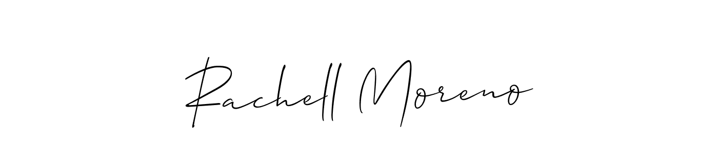 It looks lik you need a new signature style for name Rachell Moreno. Design unique handwritten (Allison_Script) signature with our free signature maker in just a few clicks. Rachell Moreno signature style 2 images and pictures png