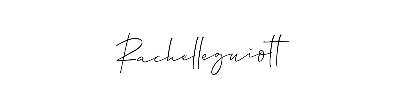 How to make Rachelleguiott signature? Allison_Script is a professional autograph style. Create handwritten signature for Rachelleguiott name. Rachelleguiott signature style 2 images and pictures png