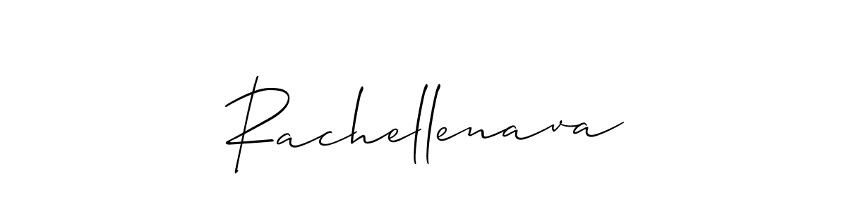 Use a signature maker to create a handwritten signature online. With this signature software, you can design (Allison_Script) your own signature for name Rachellenava. Rachellenava signature style 2 images and pictures png