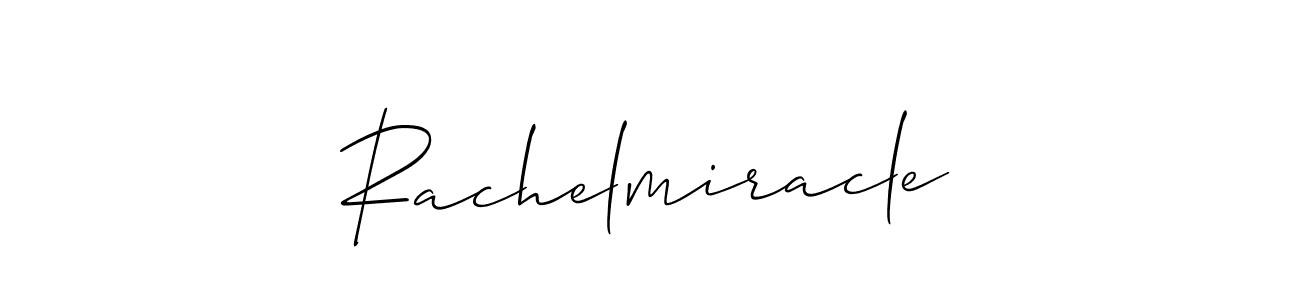 It looks lik you need a new signature style for name Rachelmiracle. Design unique handwritten (Allison_Script) signature with our free signature maker in just a few clicks. Rachelmiracle signature style 2 images and pictures png