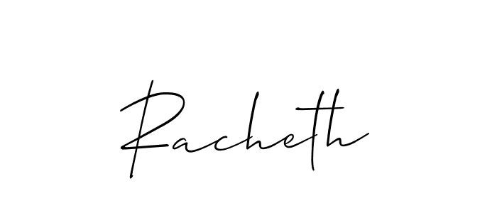 How to make Racheth signature? Allison_Script is a professional autograph style. Create handwritten signature for Racheth name. Racheth signature style 2 images and pictures png