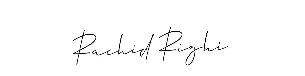 Also You can easily find your signature by using the search form. We will create Rachid Righi name handwritten signature images for you free of cost using Allison_Script sign style. Rachid Righi signature style 2 images and pictures png