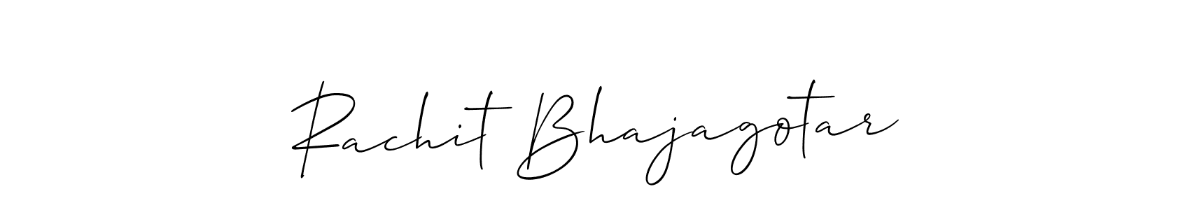 Use a signature maker to create a handwritten signature online. With this signature software, you can design (Allison_Script) your own signature for name Rachit Bhajagotar. Rachit Bhajagotar signature style 2 images and pictures png