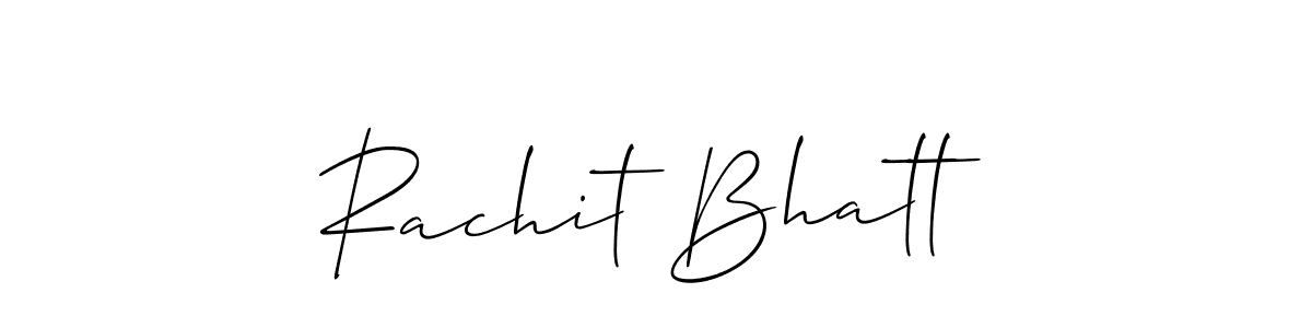 Use a signature maker to create a handwritten signature online. With this signature software, you can design (Allison_Script) your own signature for name Rachit Bhatt. Rachit Bhatt signature style 2 images and pictures png