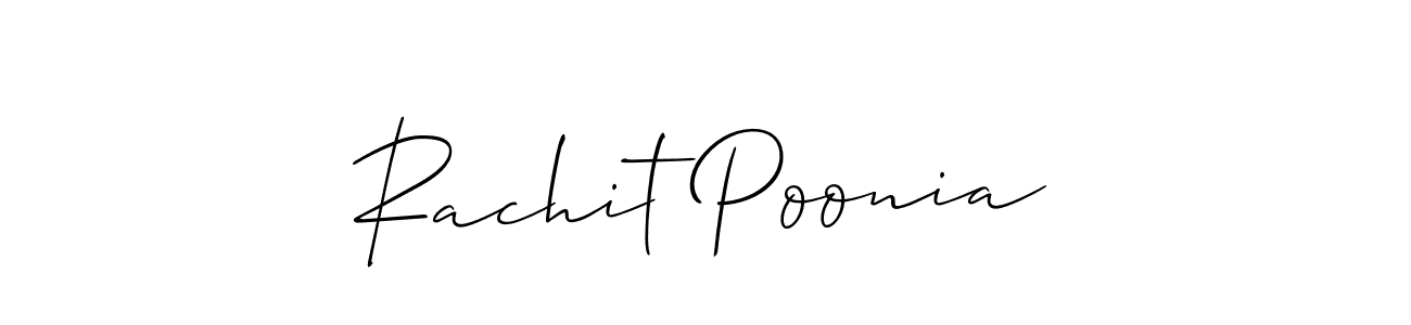 Also we have Rachit Poonia name is the best signature style. Create professional handwritten signature collection using Allison_Script autograph style. Rachit Poonia signature style 2 images and pictures png