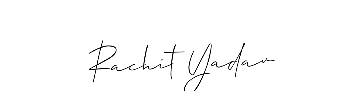 You should practise on your own different ways (Allison_Script) to write your name (Rachit Yadav) in signature. don't let someone else do it for you. Rachit Yadav signature style 2 images and pictures png