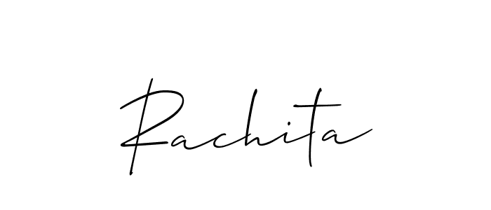 Make a short Rachita signature style. Manage your documents anywhere anytime using Allison_Script. Create and add eSignatures, submit forms, share and send files easily. Rachita signature style 2 images and pictures png