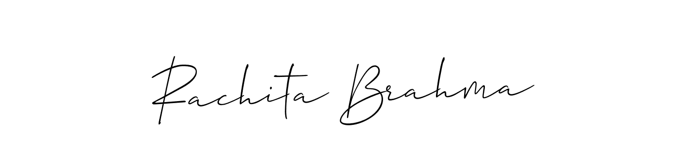 This is the best signature style for the Rachita Brahma name. Also you like these signature font (Allison_Script). Mix name signature. Rachita Brahma signature style 2 images and pictures png