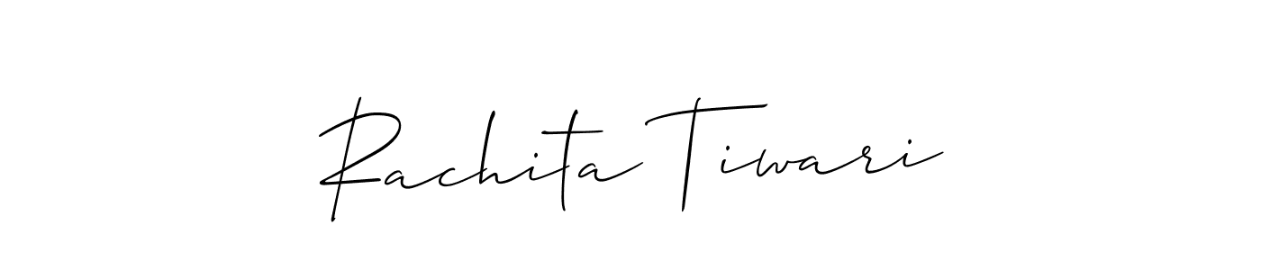 This is the best signature style for the Rachita Tiwari name. Also you like these signature font (Allison_Script). Mix name signature. Rachita Tiwari signature style 2 images and pictures png