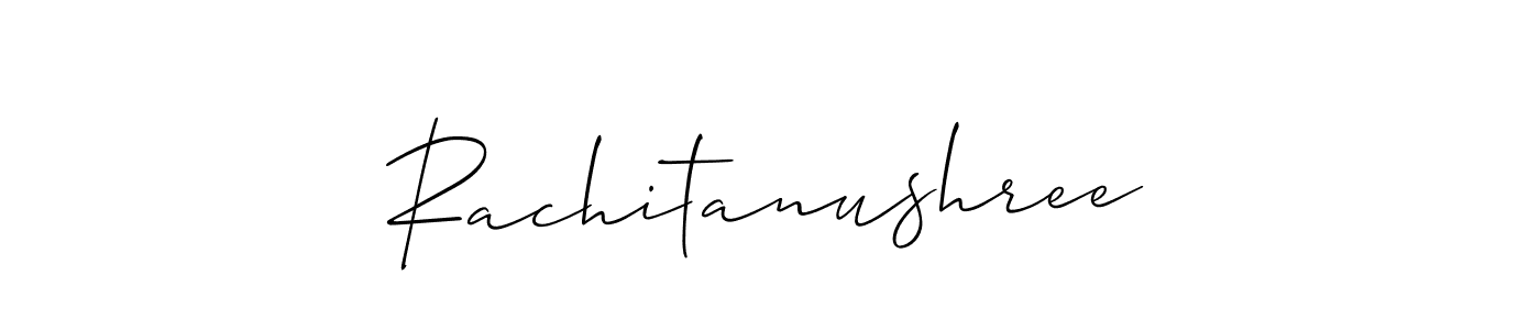 Create a beautiful signature design for name Rachitanushree. With this signature (Allison_Script) fonts, you can make a handwritten signature for free. Rachitanushree signature style 2 images and pictures png