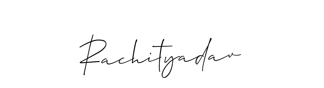 Create a beautiful signature design for name Rachityadav. With this signature (Allison_Script) fonts, you can make a handwritten signature for free. Rachityadav signature style 2 images and pictures png