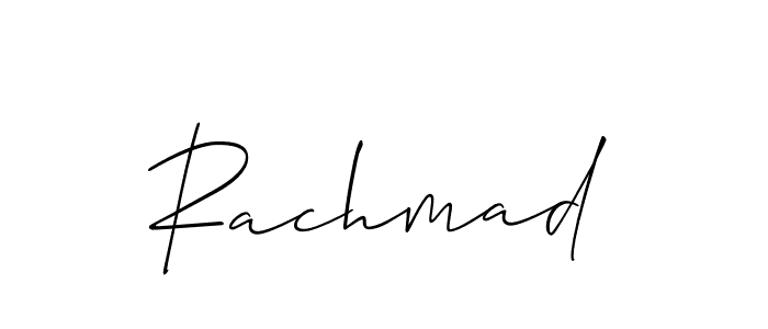 How to make Rachmad signature? Allison_Script is a professional autograph style. Create handwritten signature for Rachmad name. Rachmad signature style 2 images and pictures png