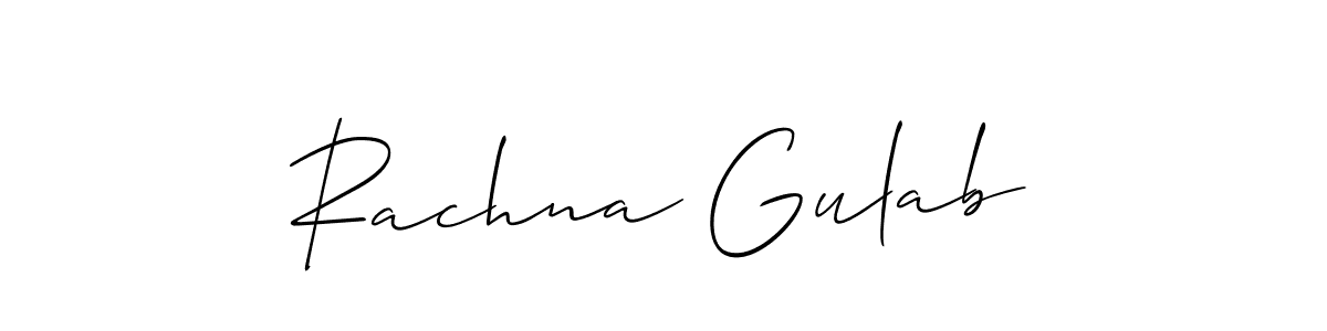 How to Draw Rachna Gulab signature style? Allison_Script is a latest design signature styles for name Rachna Gulab. Rachna Gulab signature style 2 images and pictures png