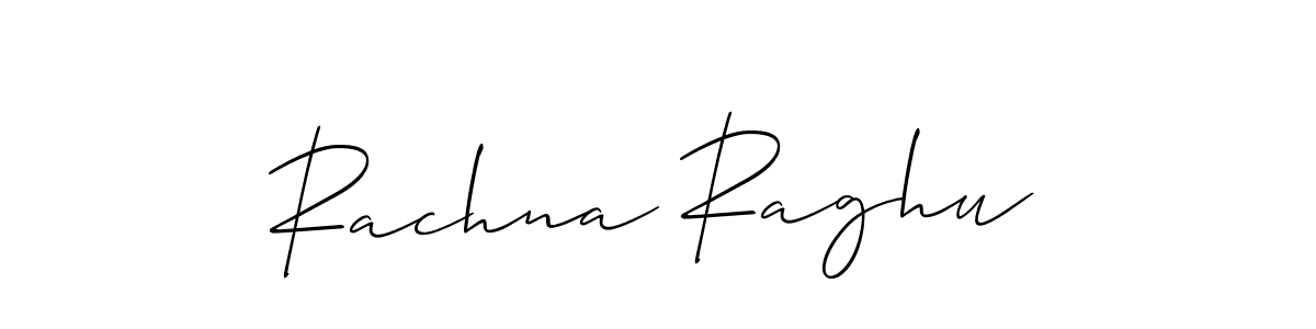 Make a beautiful signature design for name Rachna Raghu. With this signature (Allison_Script) style, you can create a handwritten signature for free. Rachna Raghu signature style 2 images and pictures png