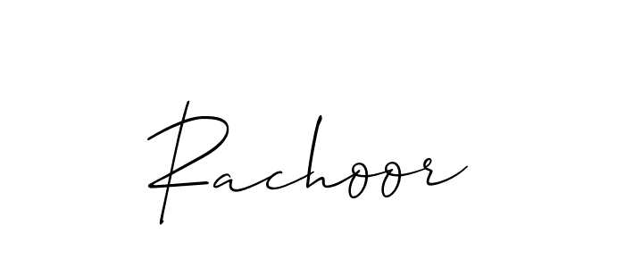 You should practise on your own different ways (Allison_Script) to write your name (Rachoor) in signature. don't let someone else do it for you. Rachoor signature style 2 images and pictures png