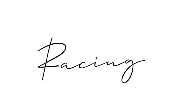 Similarly Allison_Script is the best handwritten signature design. Signature creator online .You can use it as an online autograph creator for name Racing. Racing signature style 2 images and pictures png