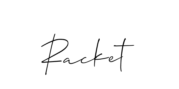 Make a beautiful signature design for name Racket. With this signature (Allison_Script) style, you can create a handwritten signature for free. Racket signature style 2 images and pictures png