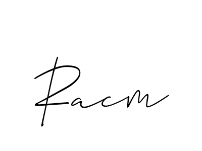 How to make Racm signature? Allison_Script is a professional autograph style. Create handwritten signature for Racm name. Racm signature style 2 images and pictures png