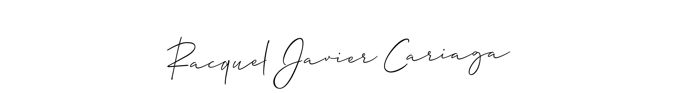 Also You can easily find your signature by using the search form. We will create Racquel Javier Cariaga name handwritten signature images for you free of cost using Allison_Script sign style. Racquel Javier Cariaga signature style 2 images and pictures png