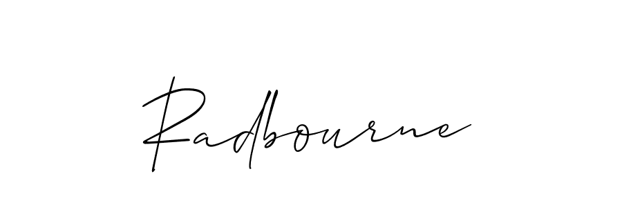 Radbourne stylish signature style. Best Handwritten Sign (Allison_Script) for my name. Handwritten Signature Collection Ideas for my name Radbourne. Radbourne signature style 2 images and pictures png