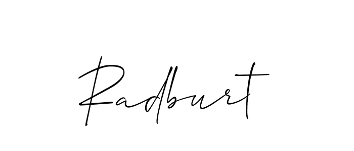 Make a short Radburt signature style. Manage your documents anywhere anytime using Allison_Script. Create and add eSignatures, submit forms, share and send files easily. Radburt signature style 2 images and pictures png