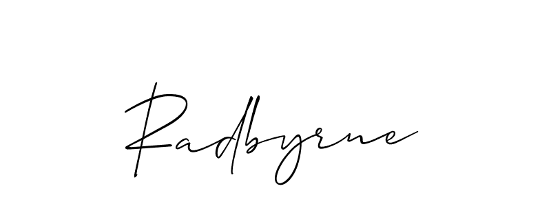 Radbyrne stylish signature style. Best Handwritten Sign (Allison_Script) for my name. Handwritten Signature Collection Ideas for my name Radbyrne. Radbyrne signature style 2 images and pictures png