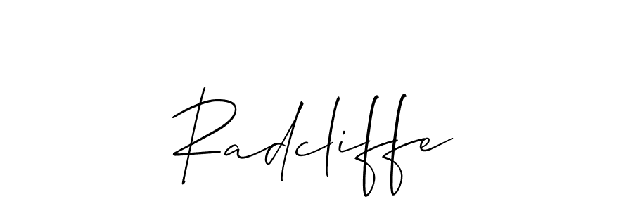 Design your own signature with our free online signature maker. With this signature software, you can create a handwritten (Allison_Script) signature for name Radcliffe. Radcliffe signature style 2 images and pictures png