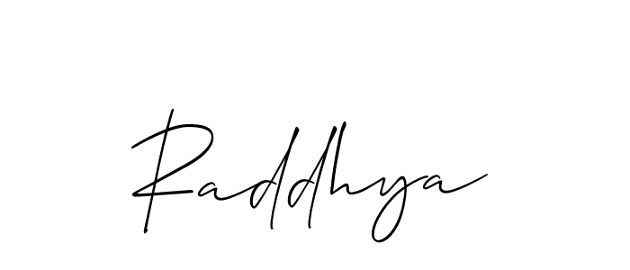 Raddhya stylish signature style. Best Handwritten Sign (Allison_Script) for my name. Handwritten Signature Collection Ideas for my name Raddhya. Raddhya signature style 2 images and pictures png