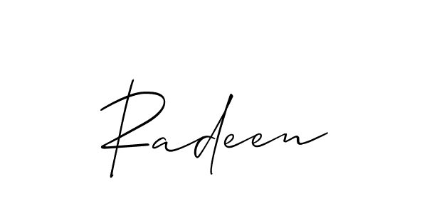 Make a short Radeen signature style. Manage your documents anywhere anytime using Allison_Script. Create and add eSignatures, submit forms, share and send files easily. Radeen signature style 2 images and pictures png