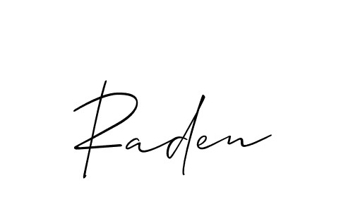 Similarly Allison_Script is the best handwritten signature design. Signature creator online .You can use it as an online autograph creator for name Raden. Raden signature style 2 images and pictures png